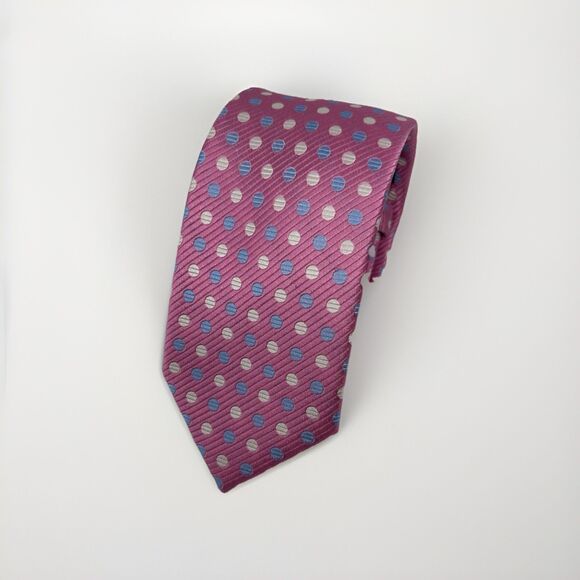 Pronto Uomo Tie Pink‎ Polka Dot Silk Necktie NWT Men's Wearhouse  MSRP $49.99 - Picture 1 of 6